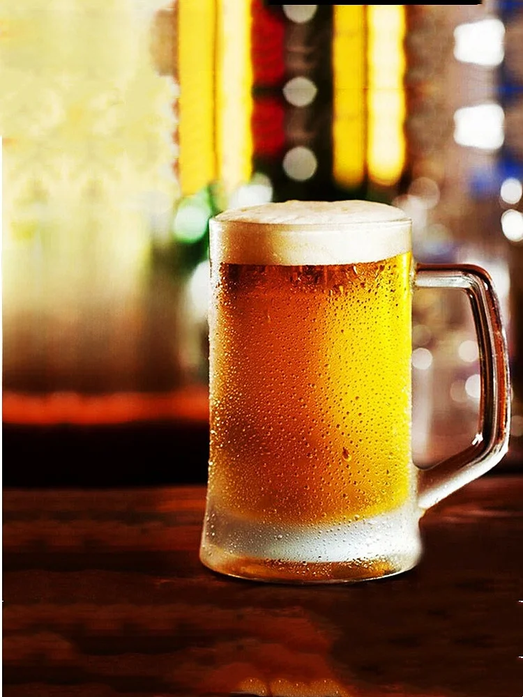 Pashaa Crystal Glass Beer Cup with Handle Beverage Water Glass Cup for Brewing Tea Nordic Style Small Refreshment Element