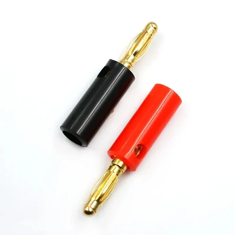 10pcs 4mm Gold Plated Lantern Type Banana Plugs Audio Connectors Screw Fixed Stackable Jack Solderless Speaker Wire Plugs image 5
