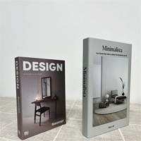 2pcs Fake Books for Decoration Set Fashional Luxury Home Decor Ornaments Study Soft Book Box Model Vintage for Cafe Club Hotel