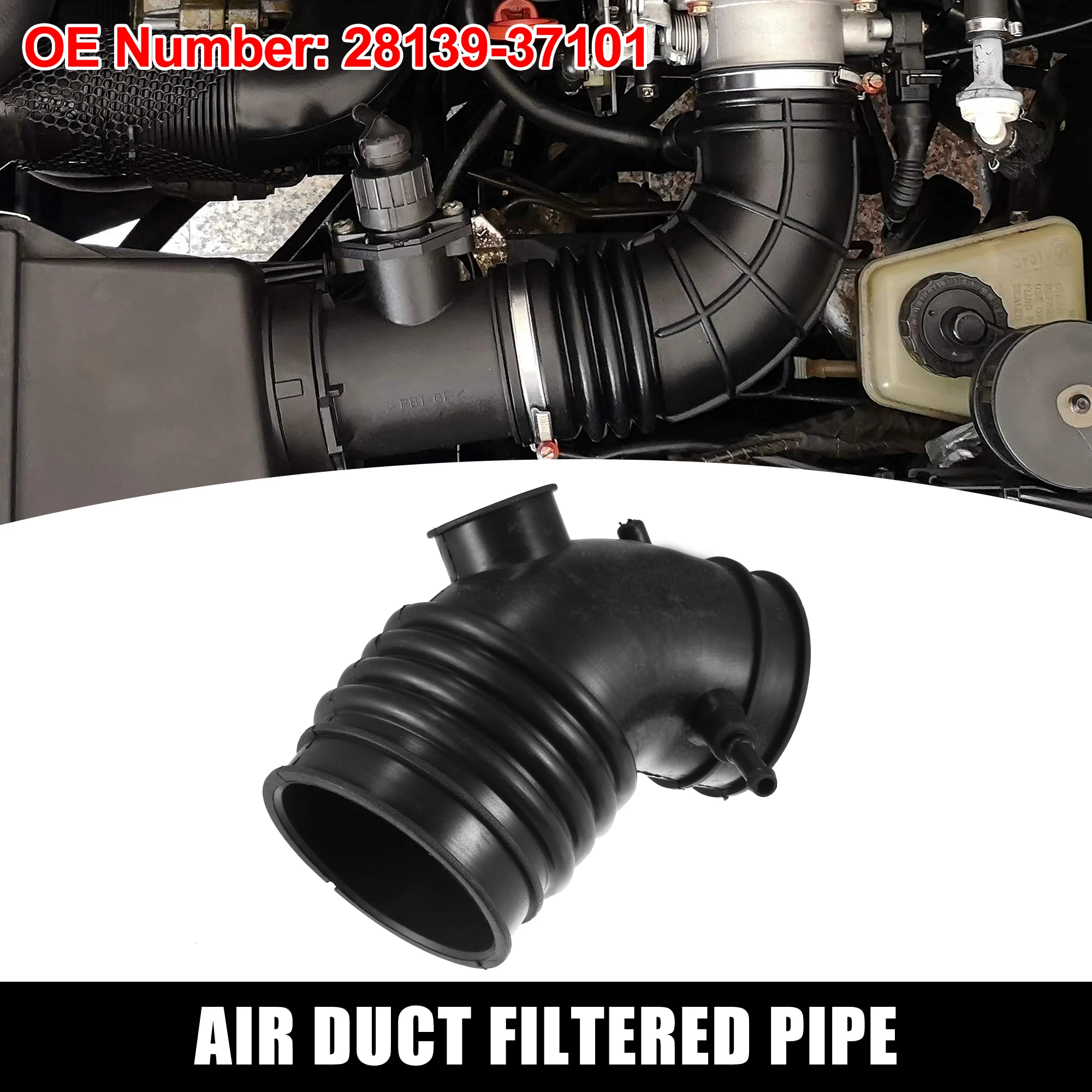 UXCELL Air Duct Filtered Pipe Air Intake Hose Tube for Hyundai Sonata 1999 2000 2001 2002 2003 2004 2005 28139-37101