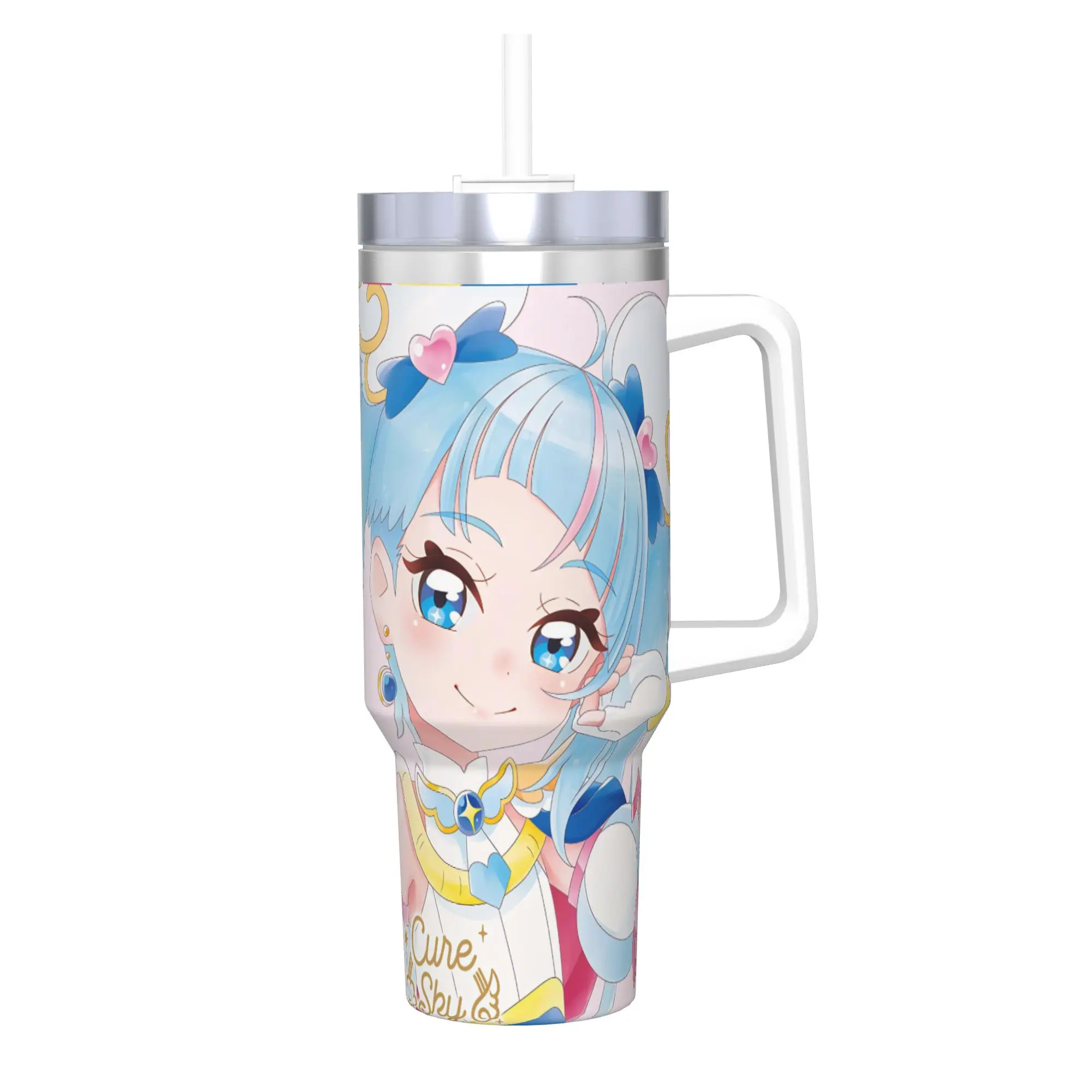 Soaring Sky Pretty Cure 40oz Tumbler Stainless Steel Double Wall Vacuum Insulated  Travel Mug With Straw