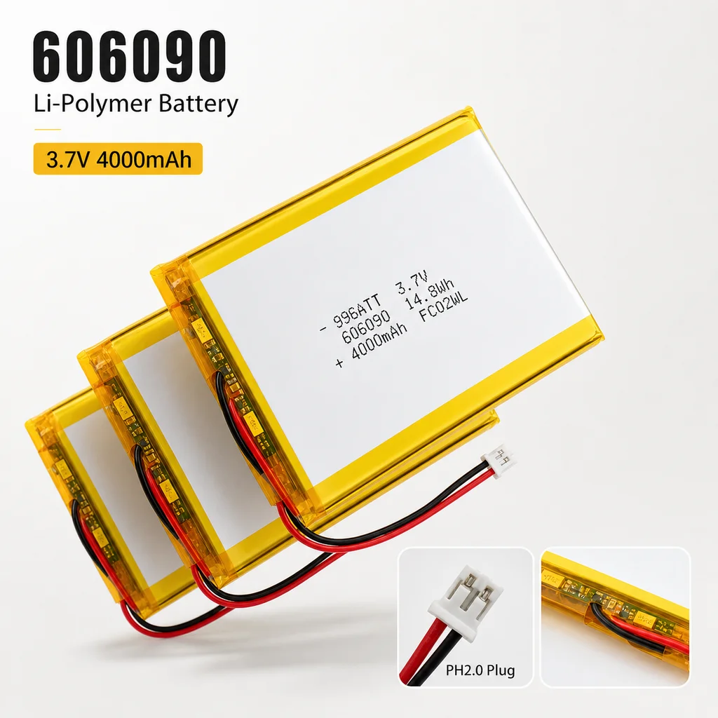 Lithium Polymer Battery 606090 3.7V 4000mAh Replacement Cell For Power Bank GPS Tablet MP3 MP4 Bluetooth Speaker