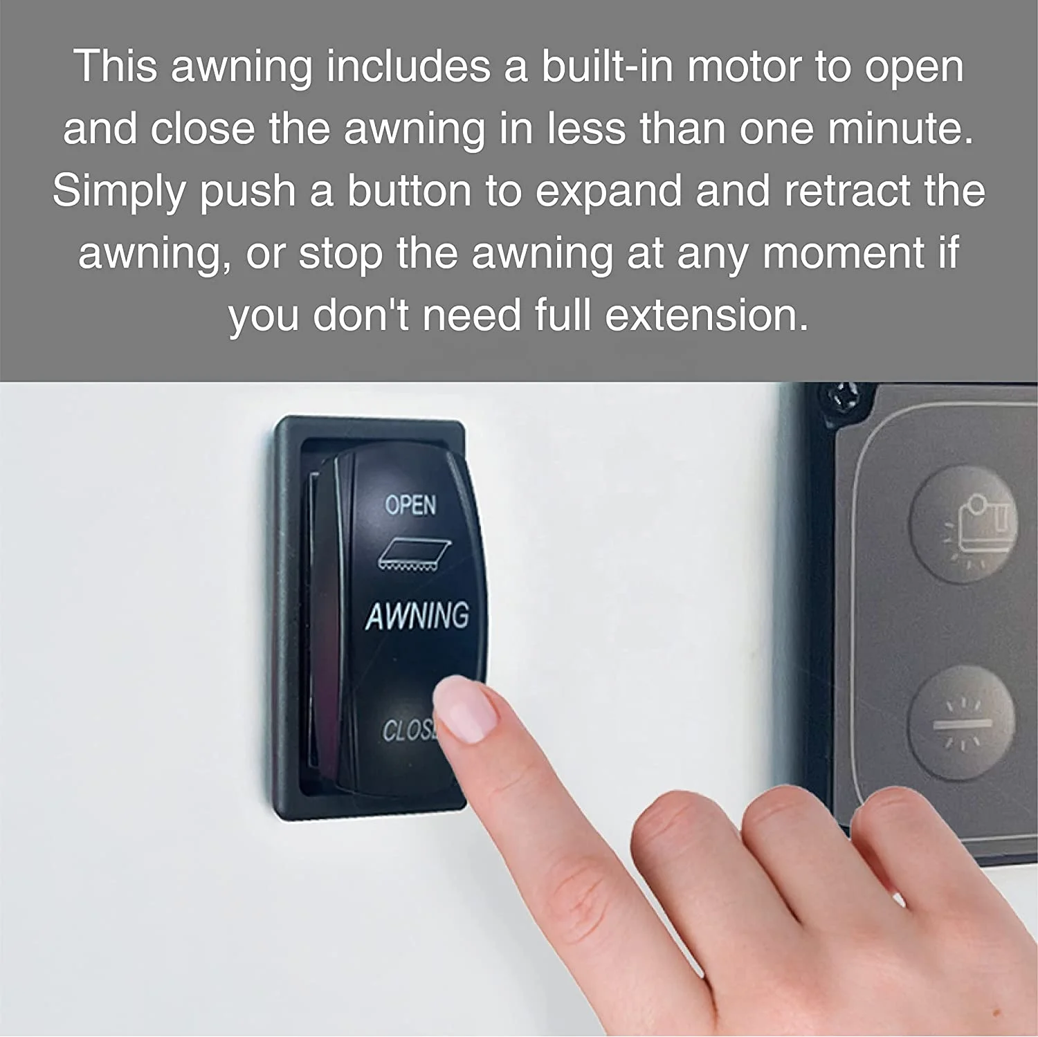 تمديد مظلة RV ومظلة قافلة متينة بمحرك 8-21 قدم مظلة مقطورة RV