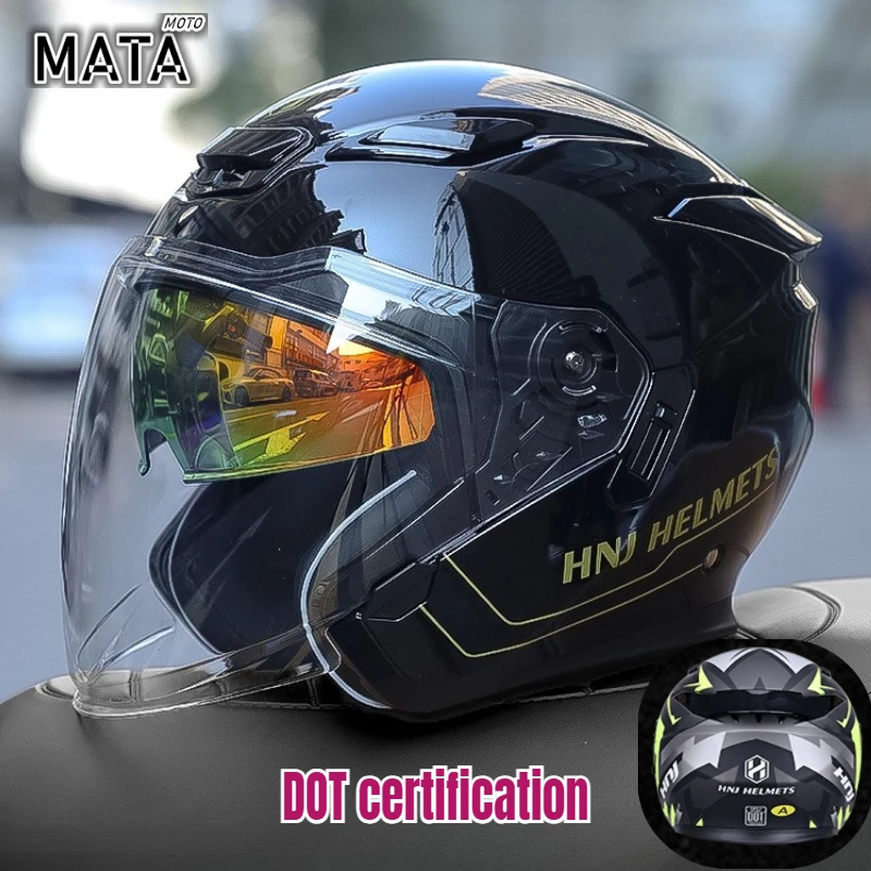 

HOT ECE DOT Certification Motorcycle Half Helmet 3/4 Helmet Male Electric Bike Summer Safety Helmet Casco Moto