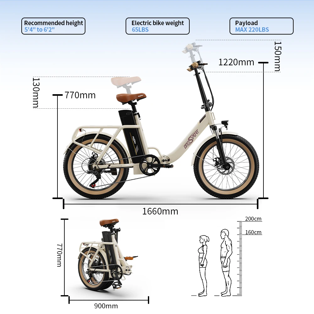 ONESPORT EU/UK สต็อก OT16-2 ไฟฟ้าจักรยานร้อนขาย EBike พับไฟฟ้า 250W ไฟฟ้าจักรยานไฮบริด