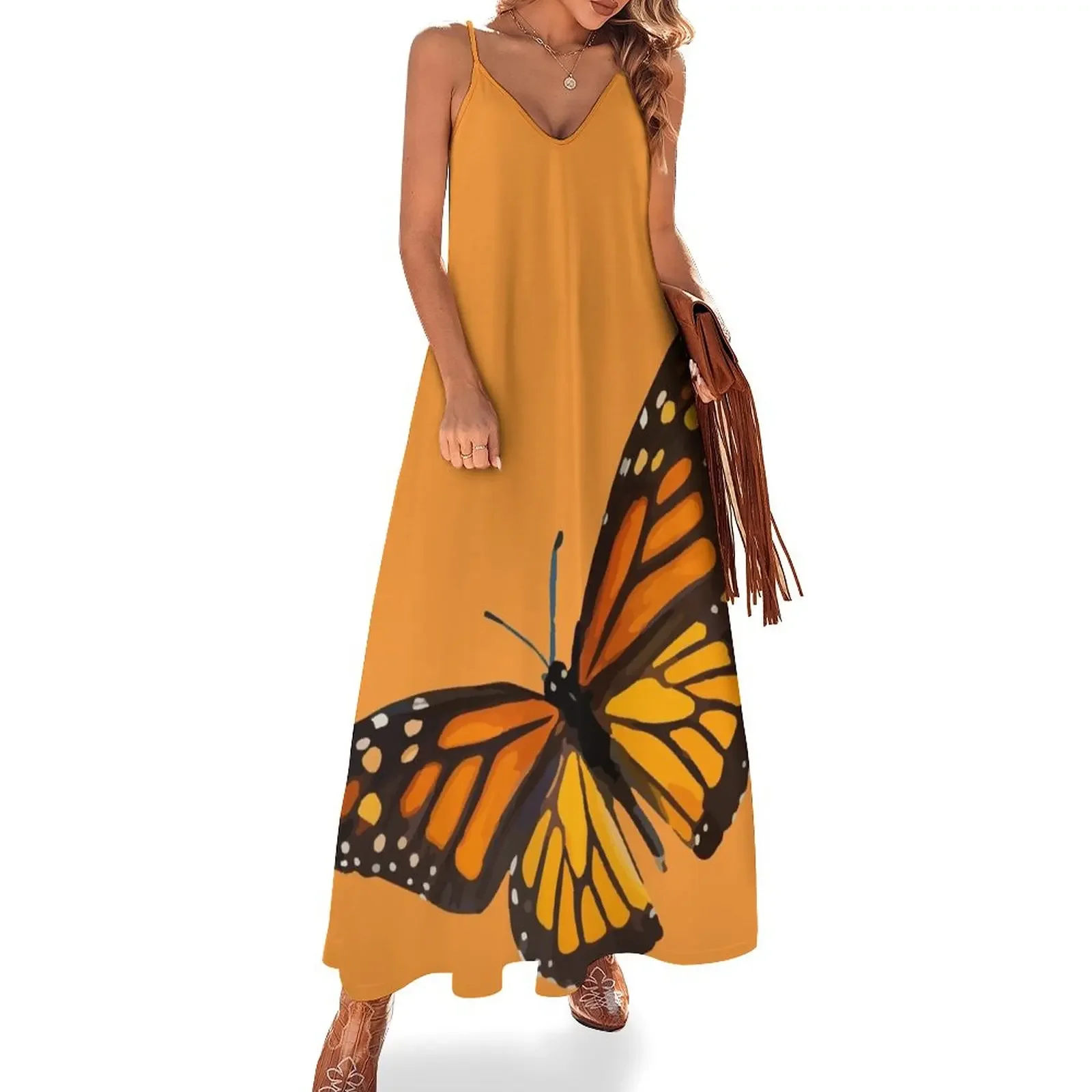 

Monarch Butterfly - Burnt Orange Sleeveless Dress birthday dress ladies dresses for special occasions summer dresses womens 2025