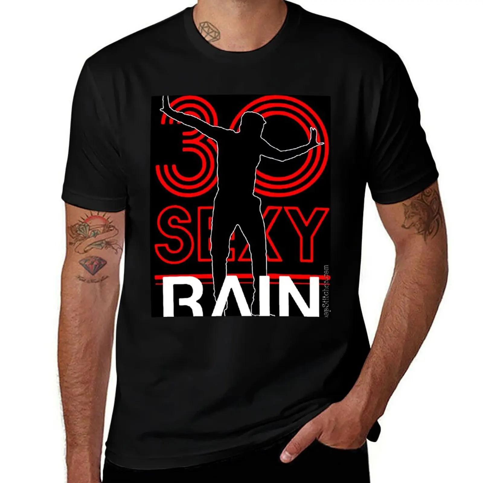 

Rain is 30 Sexy Jung Jihoon T-Shirt Big Size Short Sleeve Tee for Men
