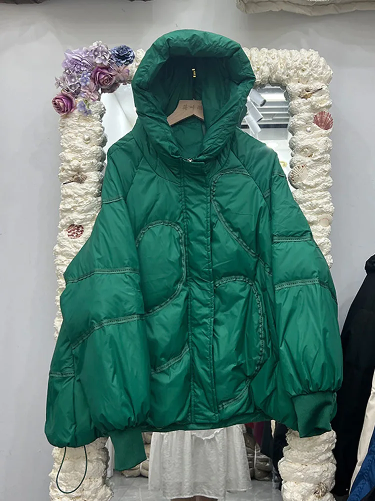 Down Jacket Women 2024 Women Winter Coat Female New Casual Fashion Loose Hooded Thickened White Duck Down Bread Jacket