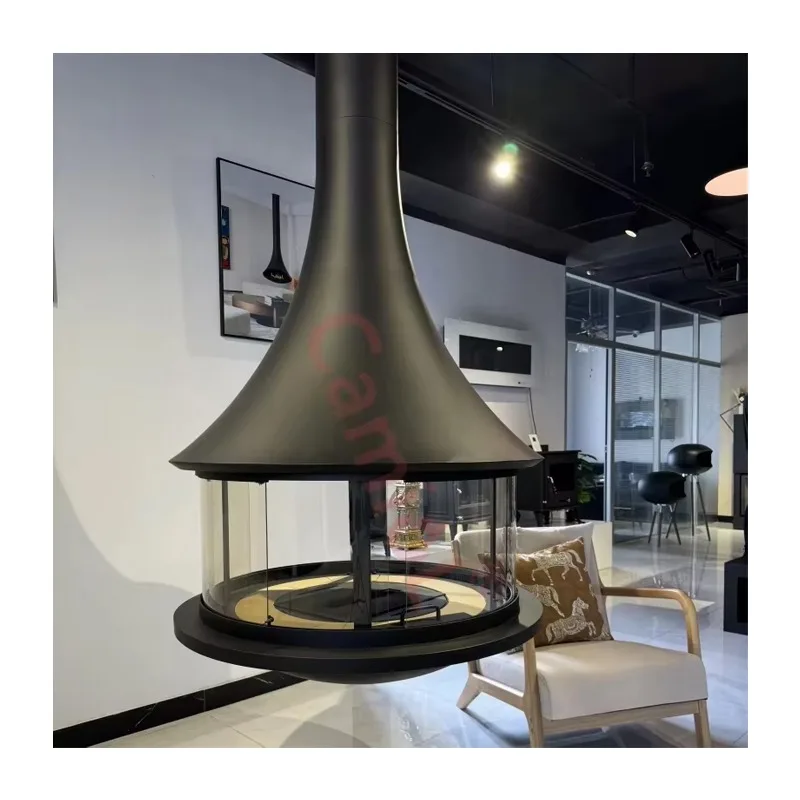 Wholesale Wall Mounted Wood Burning Stove Indoor Heater Black Wood Burning Suspended Hanging Steel Fireplace Stove