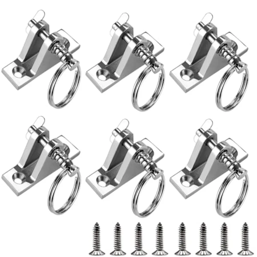 

Bimini Top Deck Hinge with Quick Release pin 316 Stainless Steel Marine Bimini Top Fitting 90° Hardware with Installation Screw