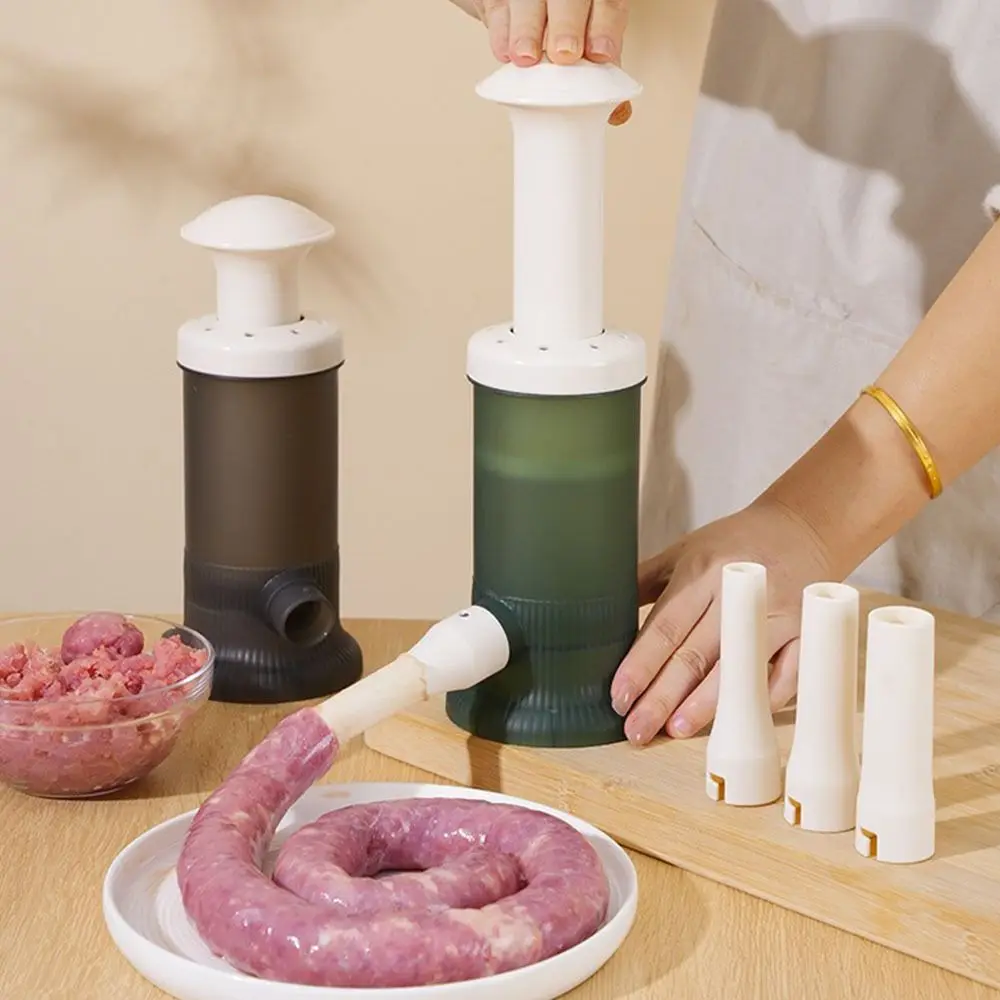 Food-Grade Material Sausage Machine with 4 Stuffing Tubes Manual Operation Sausage Filling Tool Vertical Design Stuffer Filler
