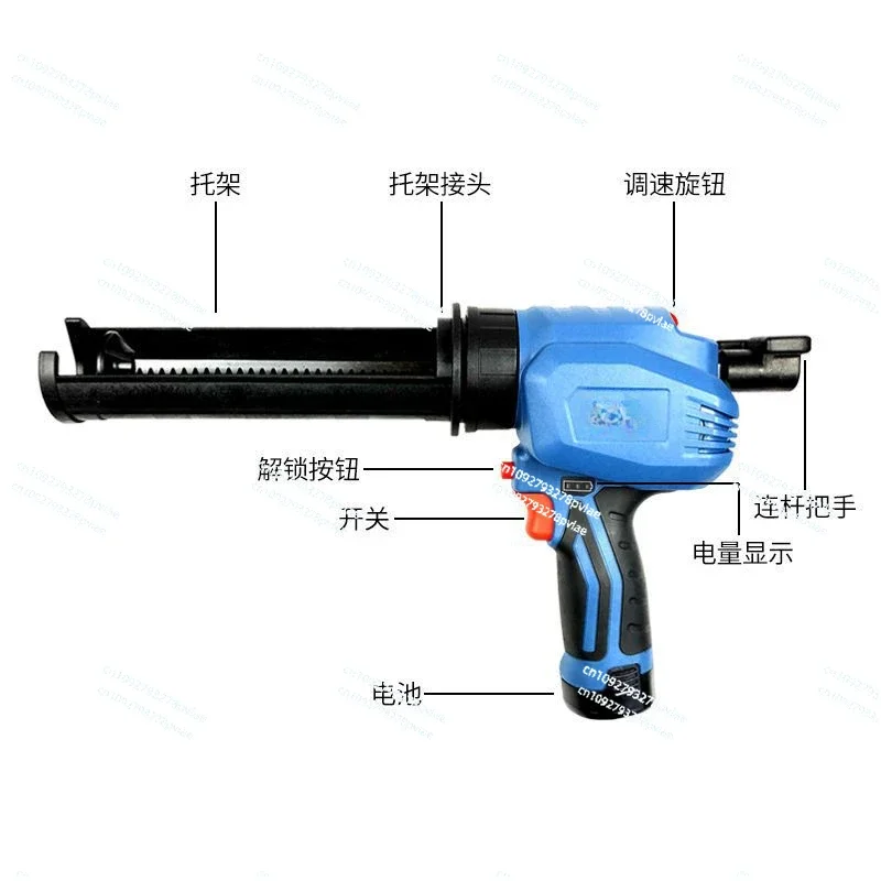 Electric Cordless Caulking Gun Rubber Sealant Gun Home Sealant Glue Gun For Li-Ion Battery Multi-Function Double Tube Caulker