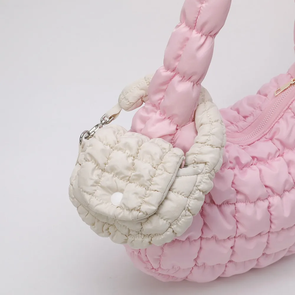 Mode Einfarbig Wolke Plissee Geldbörse Mini Handtasche Sling Tasche Anhänger Hängen Koreanischen Stil Geldbörse Ändern Lagerung Tasche