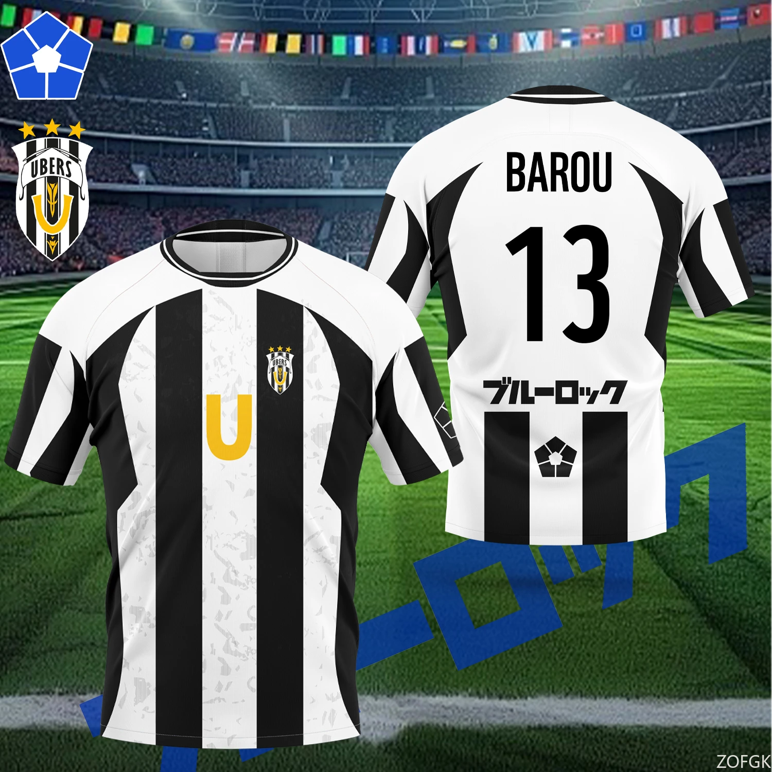 

2025 Anime Blue Lock Uber Shirt Summer Football T-shirt Role Playing Uniform T-shirt Club Top