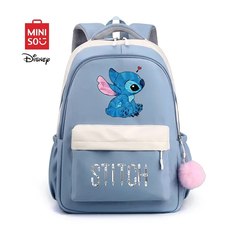 

MINISO Disney Stitch Casual Fashion Primary and Middle School Students Boys Lightweight Backpack Girls Cartoon New SchoolBag