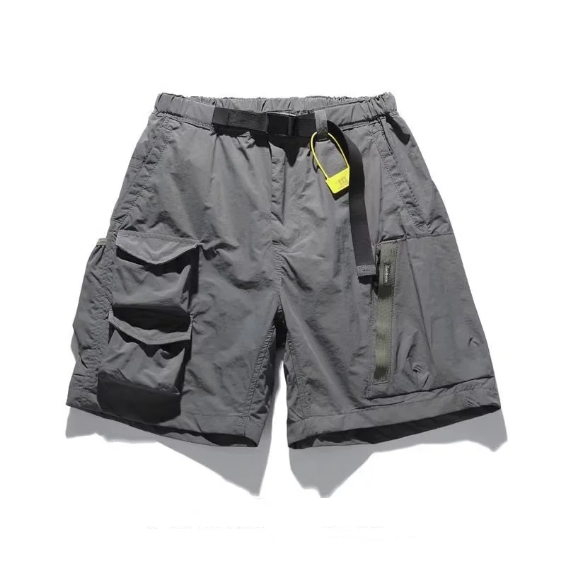 

Мужские повседневные уличные рабочие брюки свободного кроя в винтажном японском стиле, летние, с множеством карманов, прямые, длиной до колена