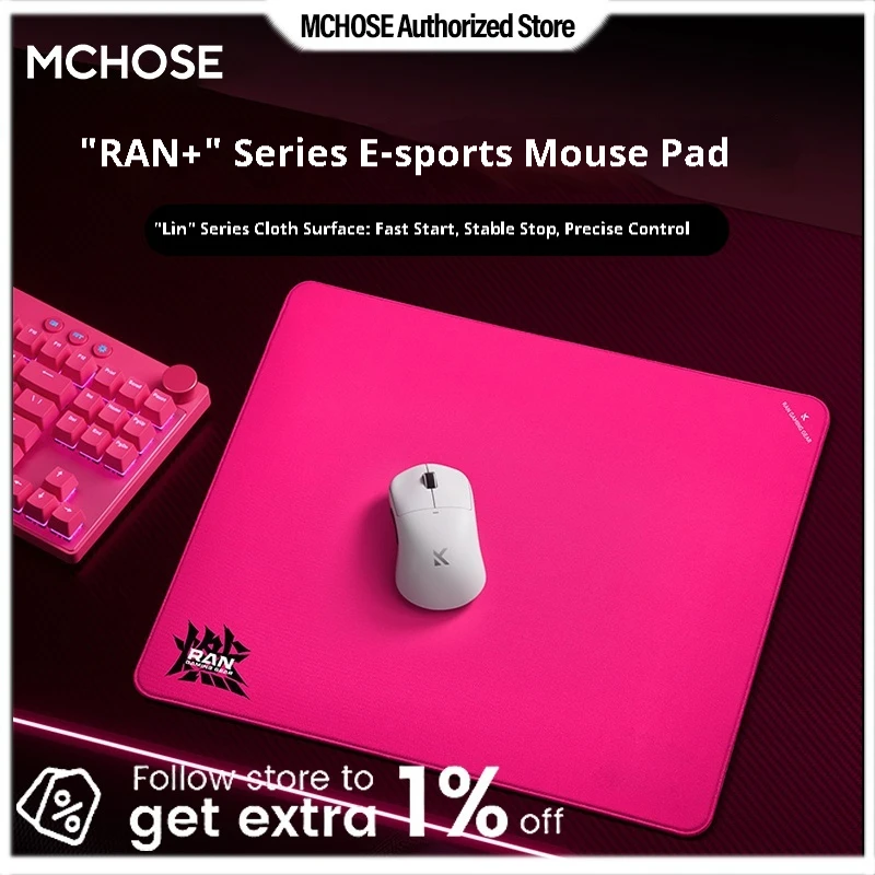 

MCHOSE Ran+ Series Gaming Mouse Pad Ultra-fine Fabric Beyond ZERO 120% Ultra-soft Rubber Sole 490*420*5MM for FPS Valorant CS
