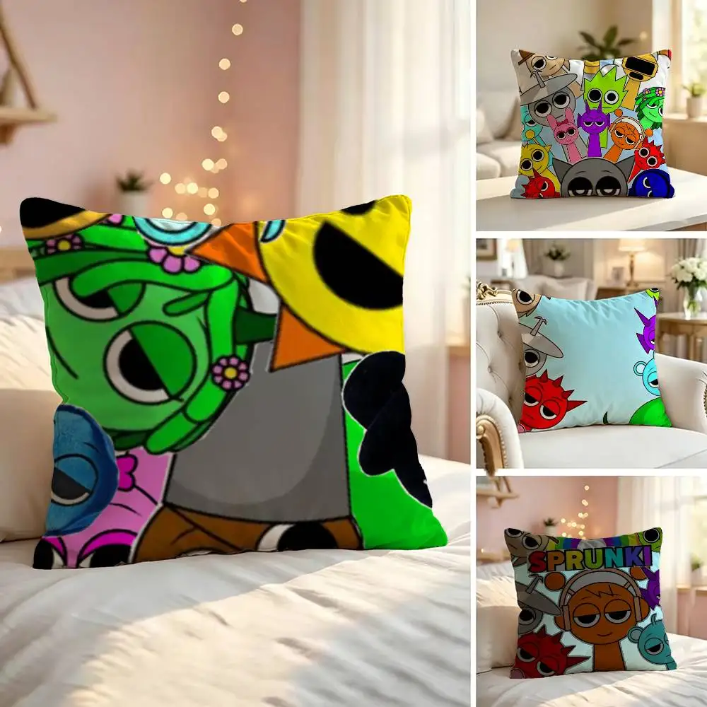 Game S-Sprunki-i Pillow Case Sofa Living Room for Bedroom Headboard Backrest Cushion Square Nap Time