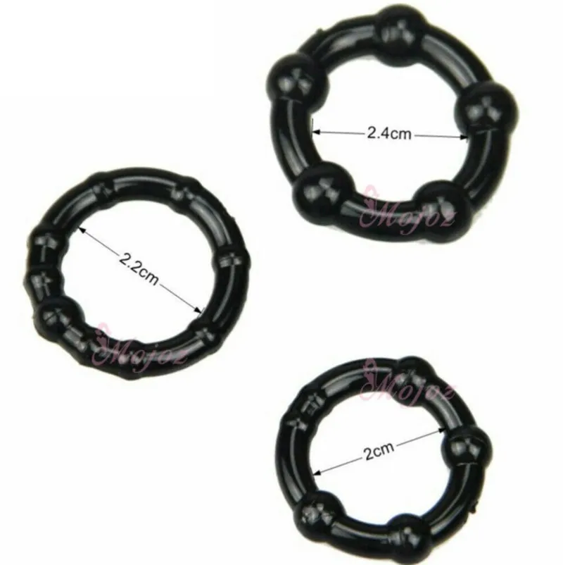 Male Blocking Tri Color Ring Box Sun Lock Sperm Ring Adult Sex Ring Transparent Penile Circumcision Ring Set