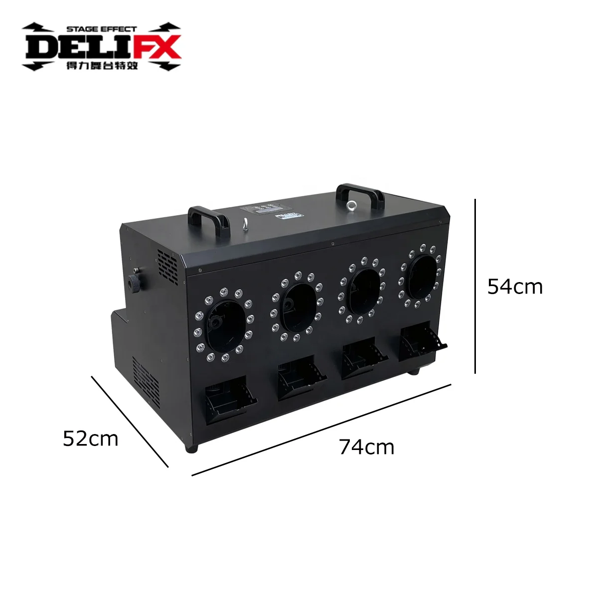 Built-in LCD Manual and DMX Control Fog Inside of Bubbles Machine 4pcs Powerful Blowerfan RGBW LED Bubble with Smoke Machine