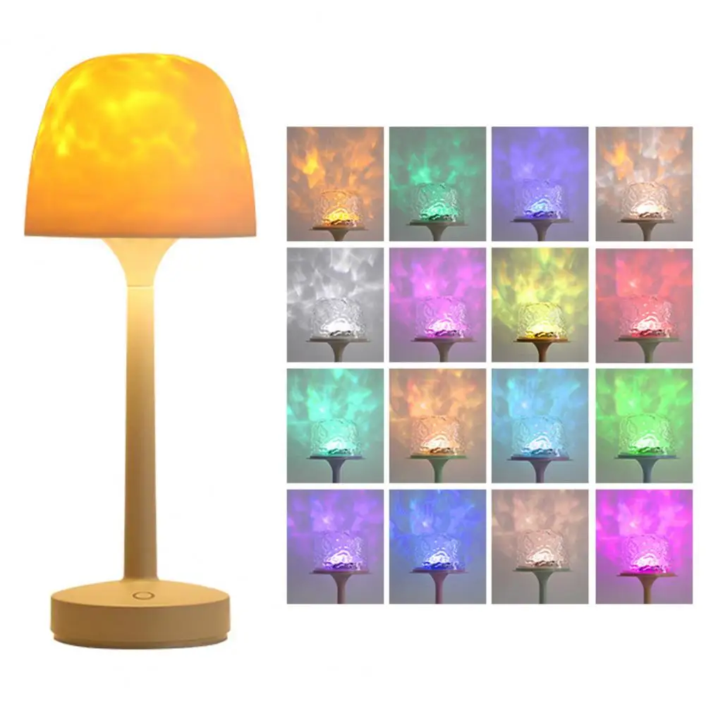 Nachtlampje Bureaulamp Blauw licht voor ontspanning Watergolfprojectie Nachtlampje voor douche Spa met aanraakbediening voor badkamer