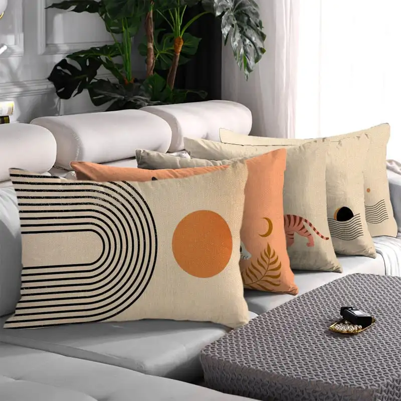 Geometric Pillowcase Rectangular Cushion Cover Polyester  Comfort    Sofa Pillow