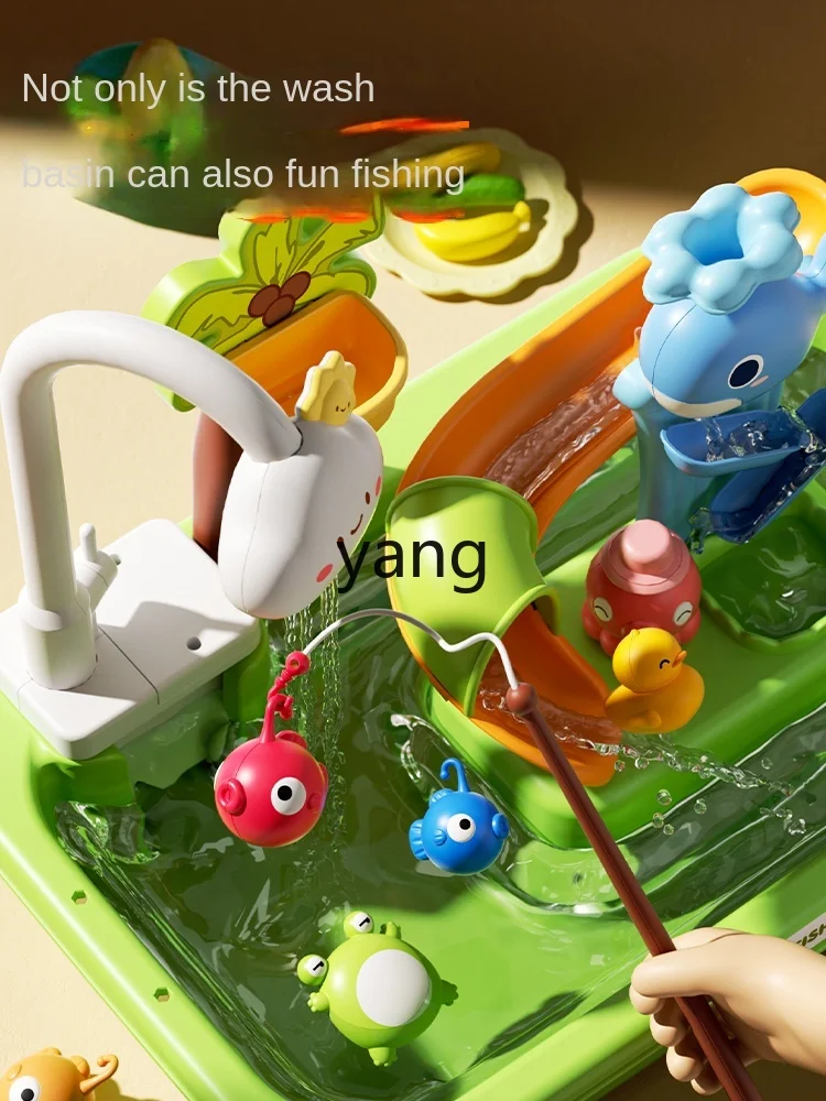 CX Children's Dishwasher Toy Faucet Electric Simulation Girls Playing House Kitchen Baby Vegetable Washing Sink