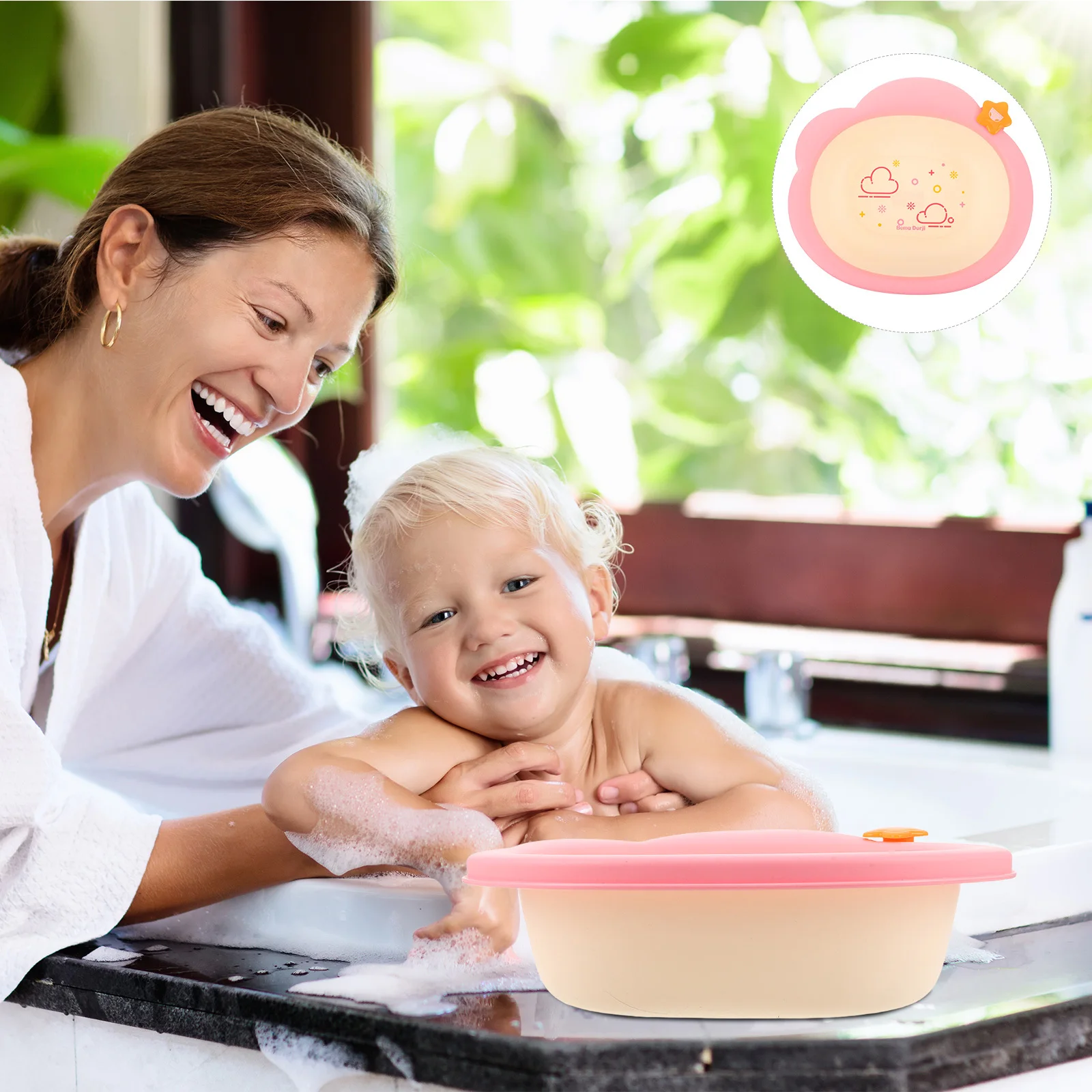 

4200Ml Baby Wash Basin Lightweight Portable For Infant Face Feet Bath Stackable Home Travel Essential Multi-Purpose Plastic