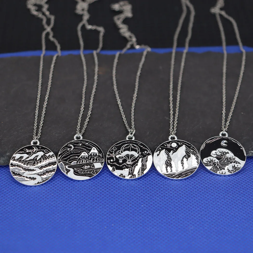 New style fashionable alloy drip oil mountain peak pendant necklace - simple and versatile collar chain accessory for all occasi