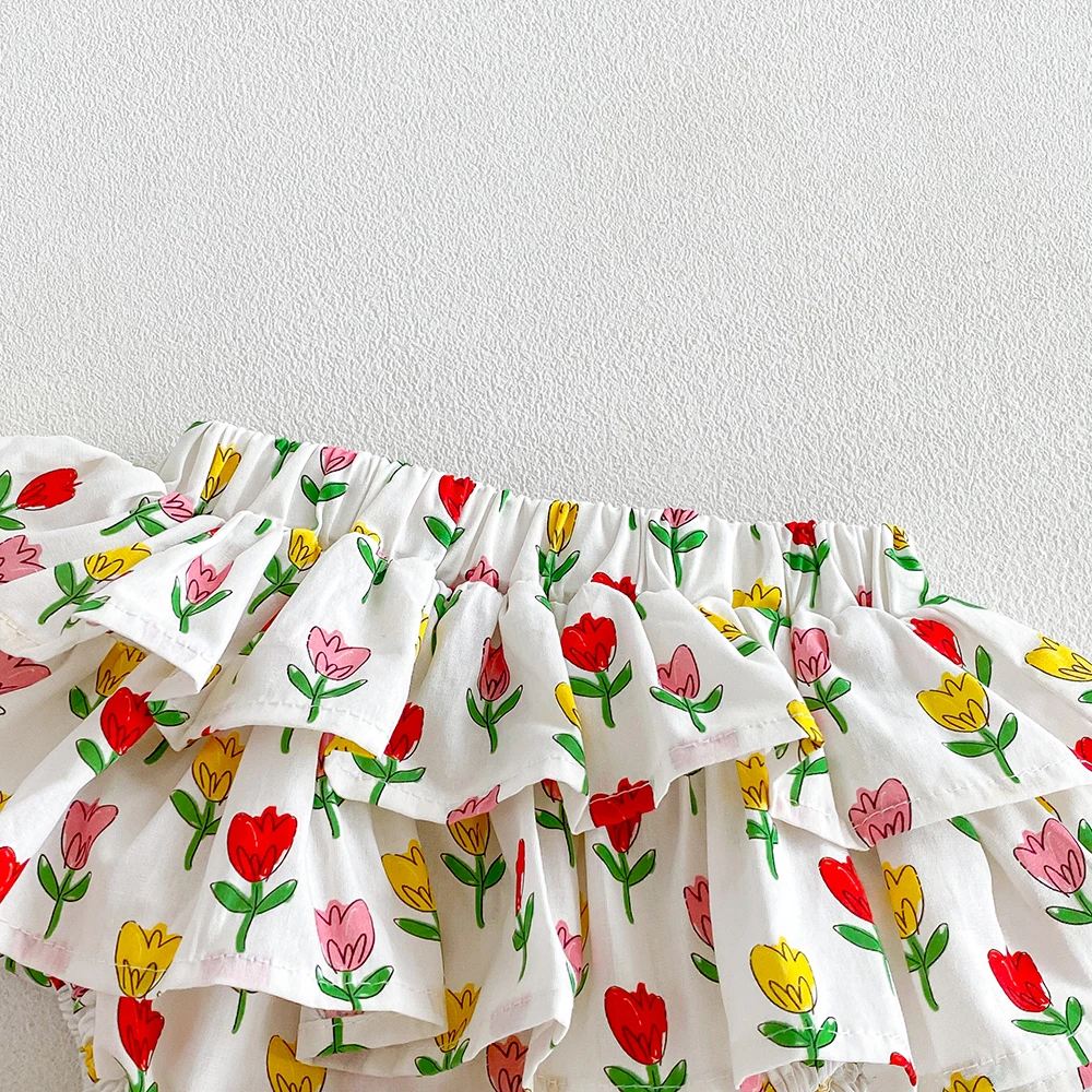 Sommer Baby Mädchen Blumenrock-Shorts Kinder Rüschen Elastische Taille Petticoat Kleinkind Tüllrock Säugling Spitzen-Bloomers PP-Shorts – Detail 11