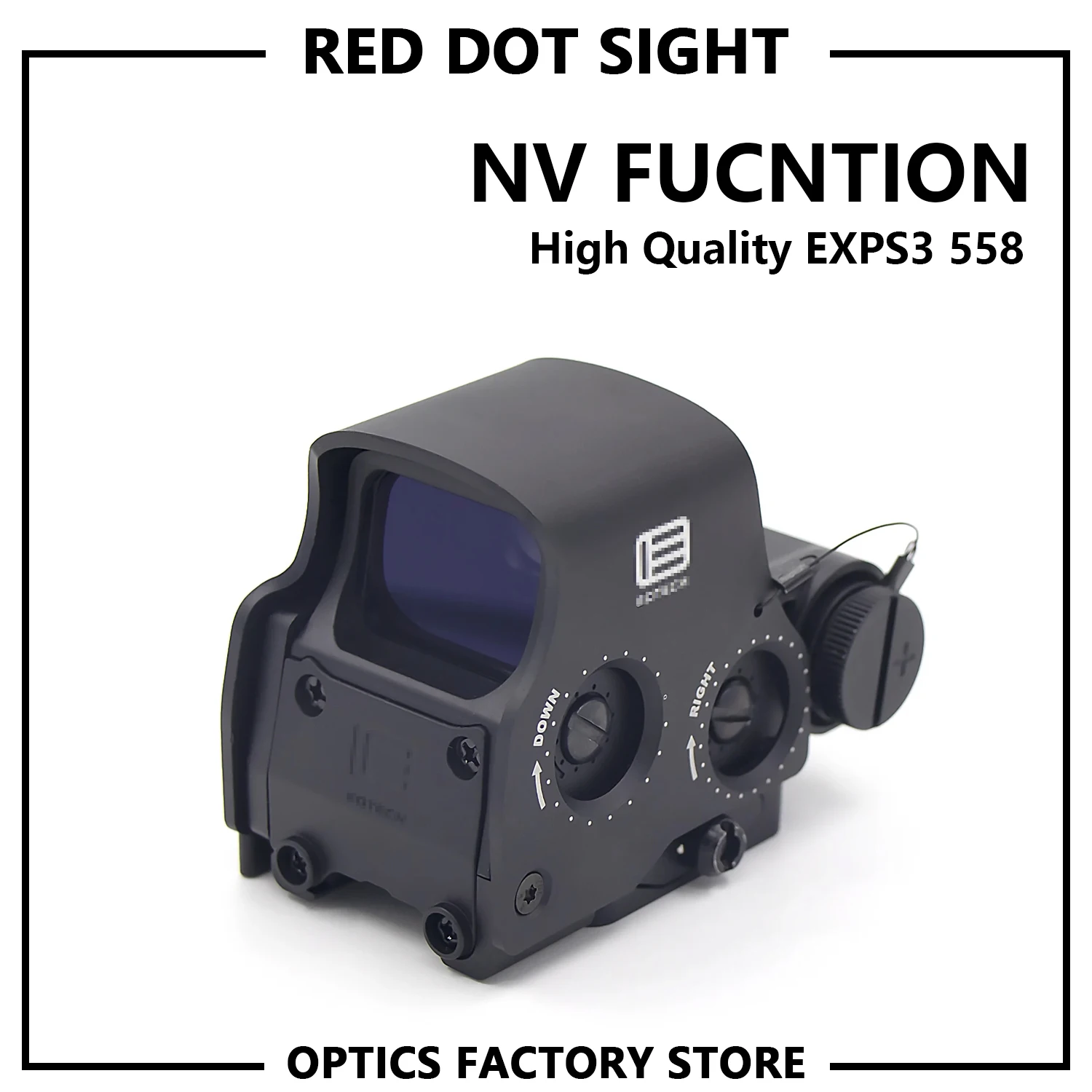 EXPS3 Riflescope Holográfica com Função NV, 558 Red Dot, Hunting Scope, Weaver, Airsoft, Alta Qualidade, 20mm