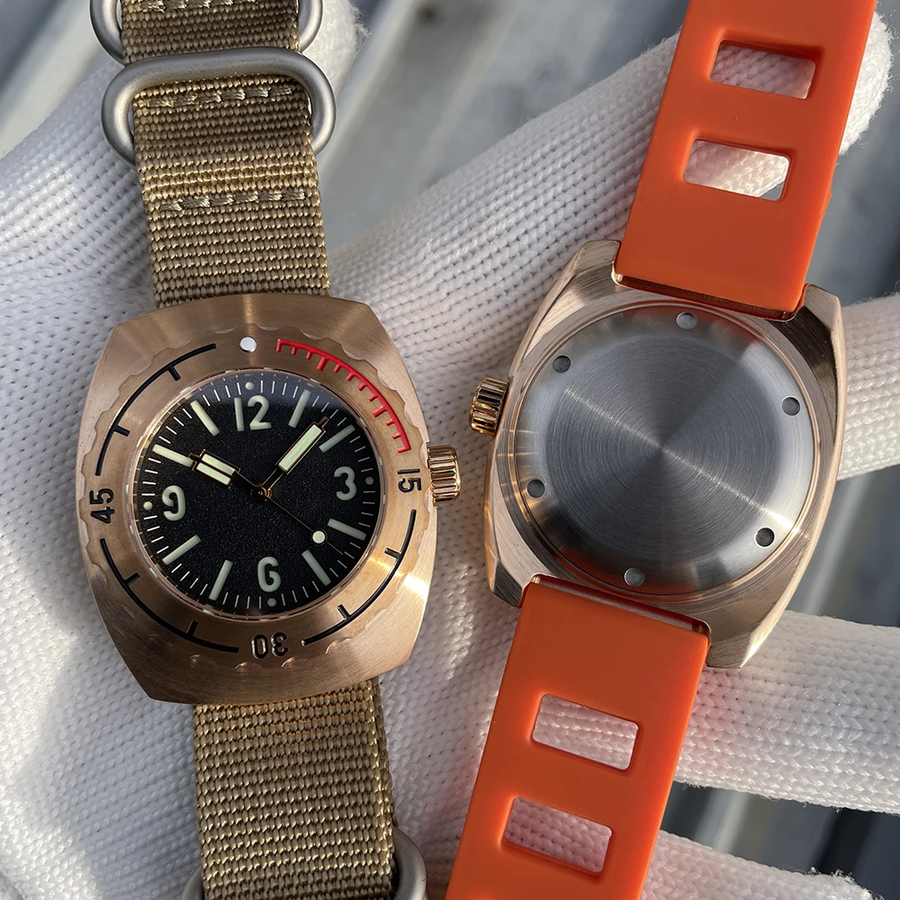 STEELFLIER SF769S Luxury Bronze Mechanical Watch NH35 Auto Movement Bidirectional Rotating Bronze Bezel Luminous Men Wristwatch