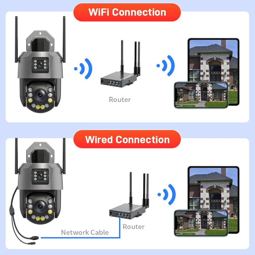 كاميرا Securexpert 8MP 50X Zoom PTZ واي فاي عدسة مزدوجة 4K 20X مراقبة خارجية 120 متر كاميرا أمان طويلة جدًا IR Vision ONVIF