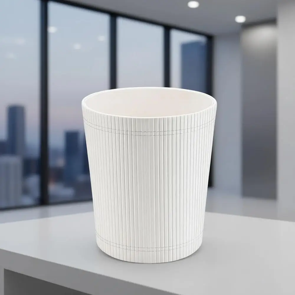 

2.6 Gallon Cream White Round Wastebasket for Home Office, Bedroom, Living Room Decor