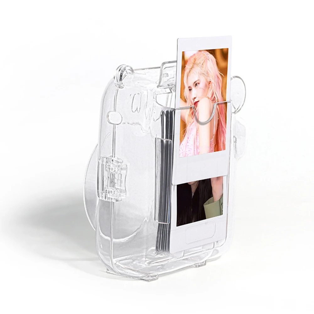 For Fujifilm Instax Mini 12 Transparent Camera Case With Photo Storage Bag Crystal Shell Strap Rope Sticker Sets