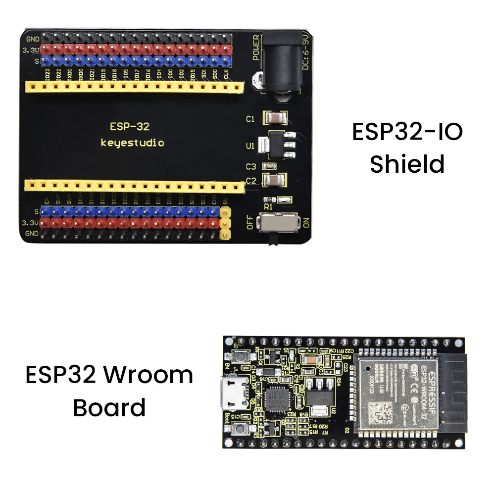 Keyestudio ESP32-IO Shield for Arduino ESP32 Wroom Core Board( (Pls Check the Spacing of the Pin Header Carefully Before Buying)