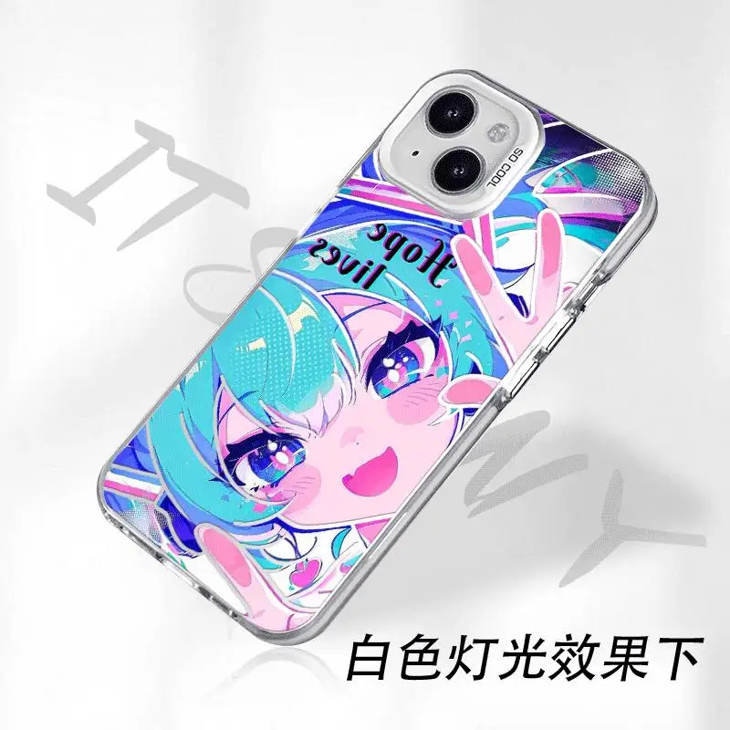 Anime Girl Diva Singer Phone Case For iPhone 16 15 14 13 12 17 18 Pro Max Plus 11 mini Throwing Scallions Shockproof Cover