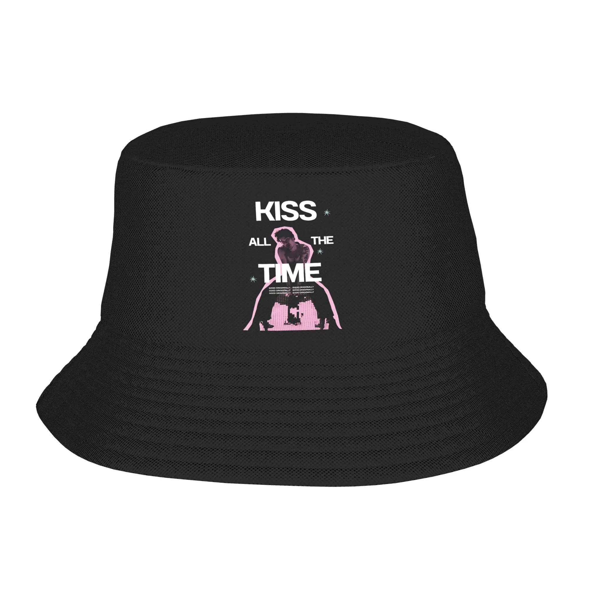 Harrys Styles Kiss All The Time Album Bucket Hat Outdoor Fisherman Caps For Couple Retro Sunscreen Hats Portable Custom Cap