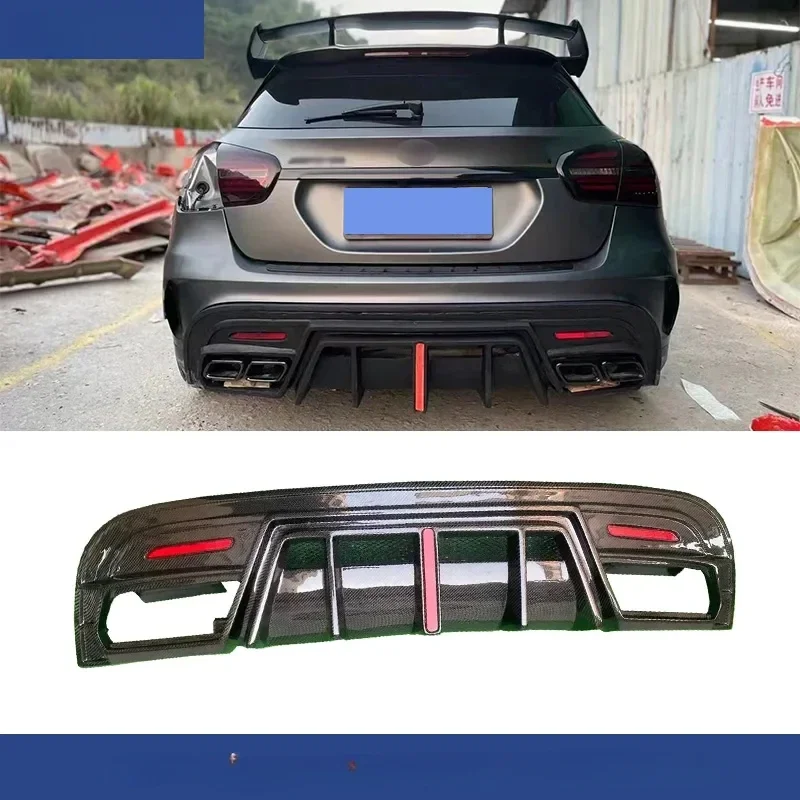 

For Benz GLA Class X156 GLA45 AMG 2015-2017 Carbon Fiber Rear Diffuser Bumper lip spoiler Splitters Auto Tuning