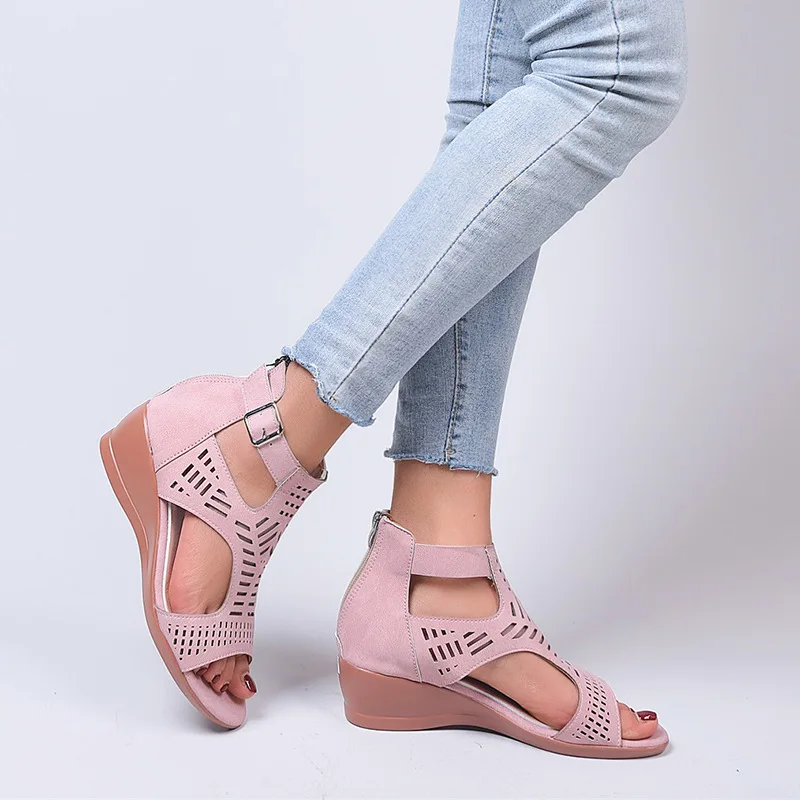 Sandals Women\'s High Heel Wedge Fashion Womens Shoes Comfort Luxury Sandals Women Designers Outdoor Beach Shoes 2023