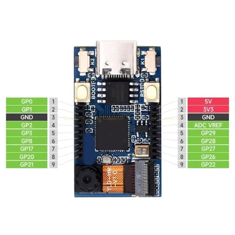 

For RPi Microcontroller Camera Development Powerful RP2040 Microcontroller Camera Module with 1.14inch LCD Display