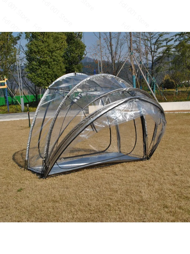 

4-Person Fully Transparent One Bedroom One Living Room Tent - PVC Panoramic Starry Sky Sun Flower Warm Room