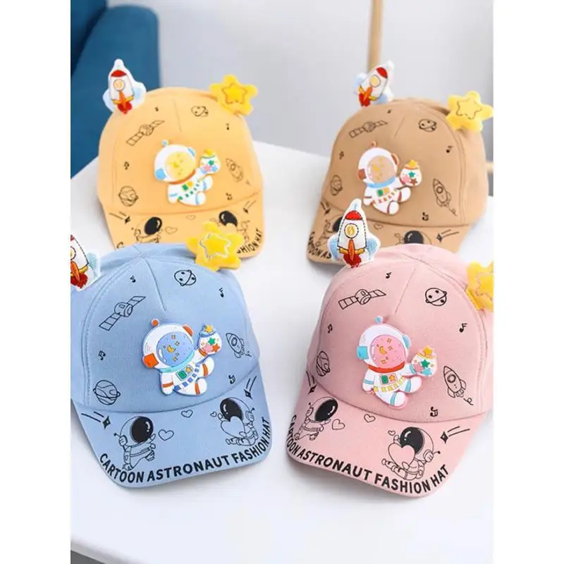 

Children's Hat Boys Baseball Cap Girls Fashion Four Seasons Cartoon Astronaut Pattern Kid Student Summer Cute Cool Outdoor