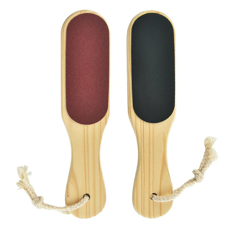 Double Sided Foot File Callus Dead Skin Remover Pumice Stone Wooden Handle Feet Rasp Scrubber Pedicure Grater