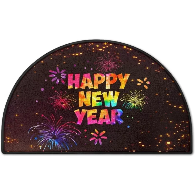 

2025 New Year's Design Half circle Door Mat Suitable for Living Room, Bedroom, Dining Room Entrance Decoration Floor Mat 60X35cm