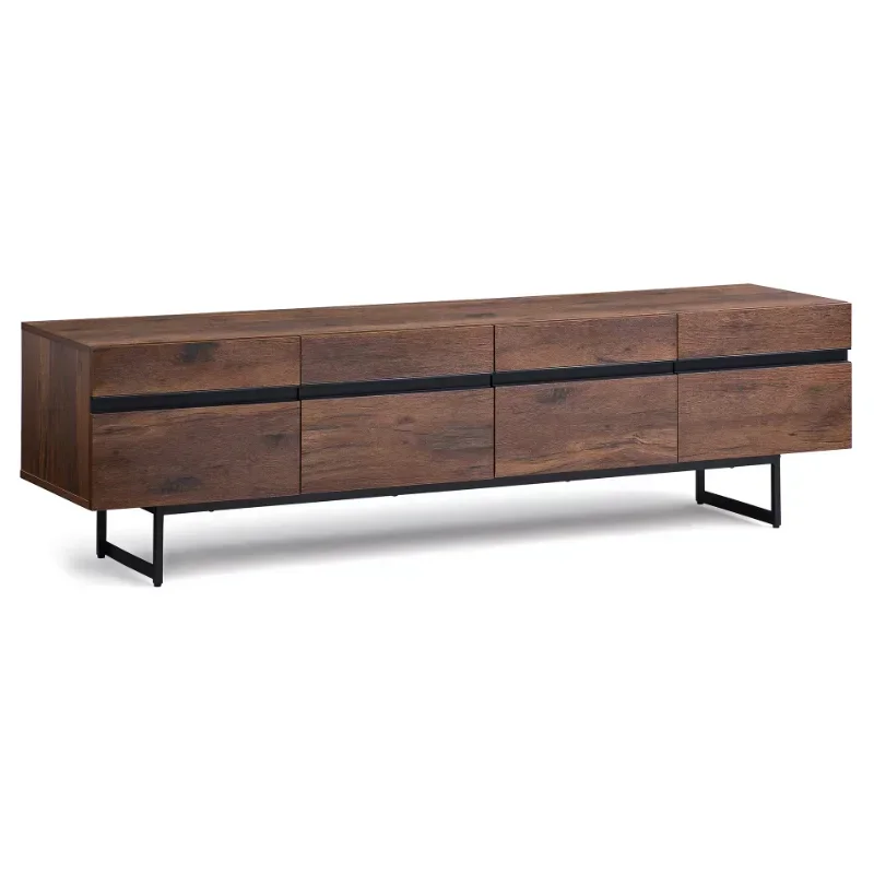 Mid-Century Modern TV Stand for TVs up to 75 inch Flat Screen Wood TV Console Media Cabinet with Storage