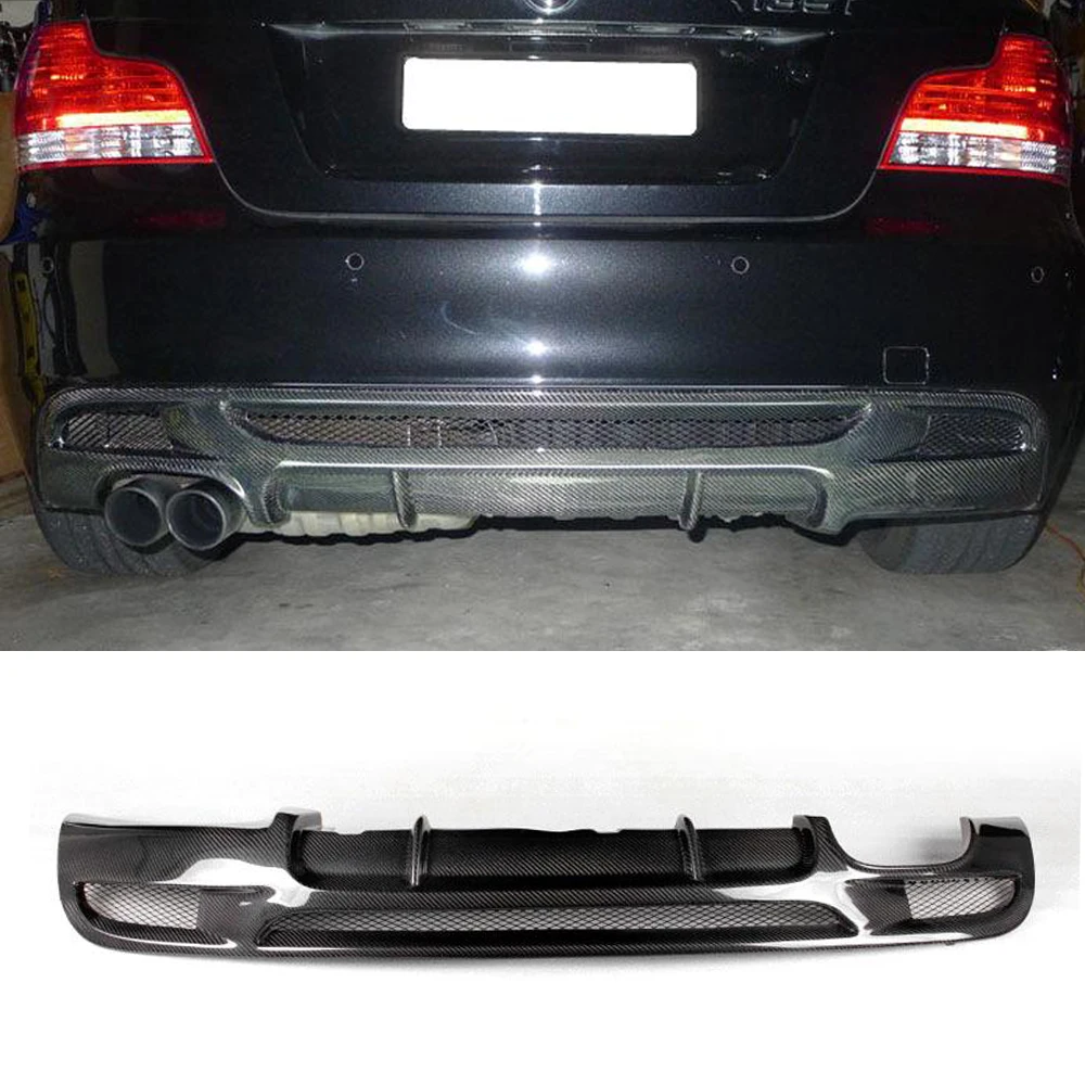 Rear Bumper Diffuser Lip Spoiler for BMW 1Series E82 E88 128i 135i M Sport Coupe Convertible 2008-2013 Carbon Fiber / FRP