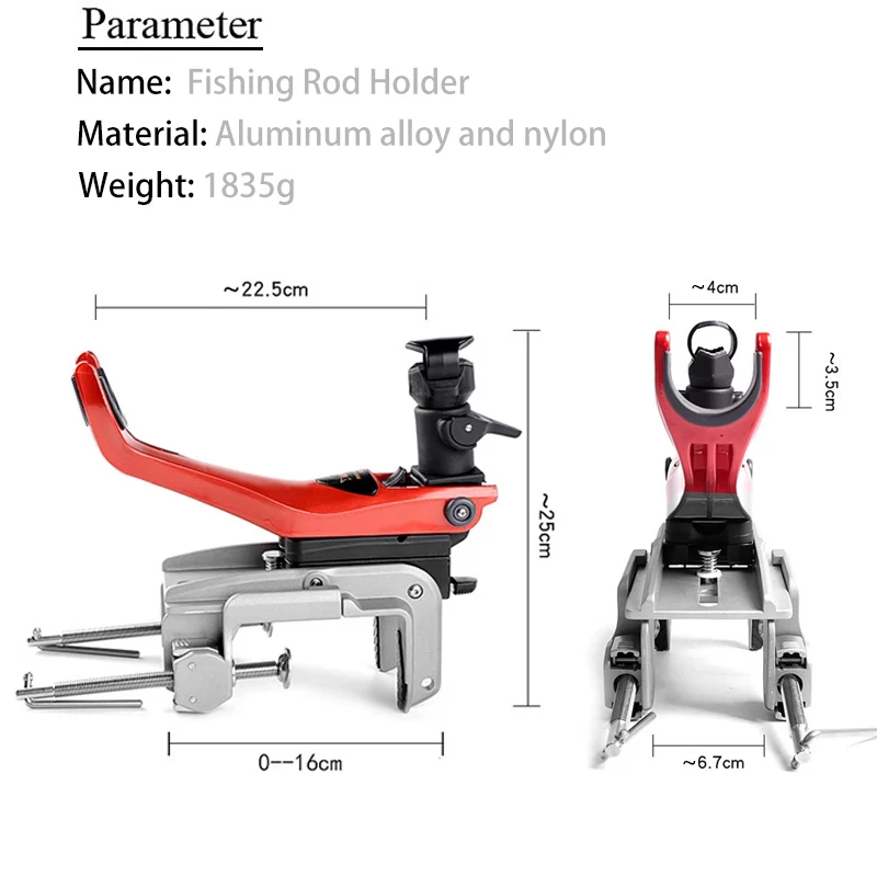 KASE оригинальный держатель удочки для лодки 0-16 см ширина регулируемая вращающаяся на 360 градусов Алюминиевый сплав держатель удочки для лодки