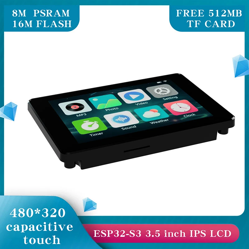 ESP32-S3 IPS Capacitive Touch Display 3.5 Inch 320x480 LCD Module 8M PSRAM 16M FLASH with Housing for Arduino LVGL Development