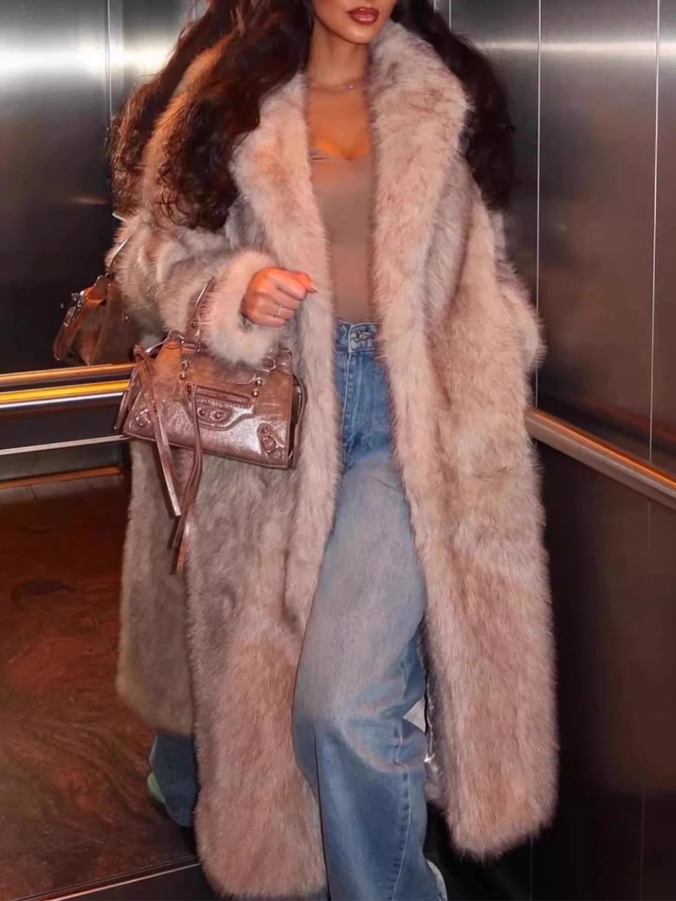 Fur One Casual Style Integrated Fur Coat Women's Outerwear Comfortable Soft Material Fashionable Trendy Design